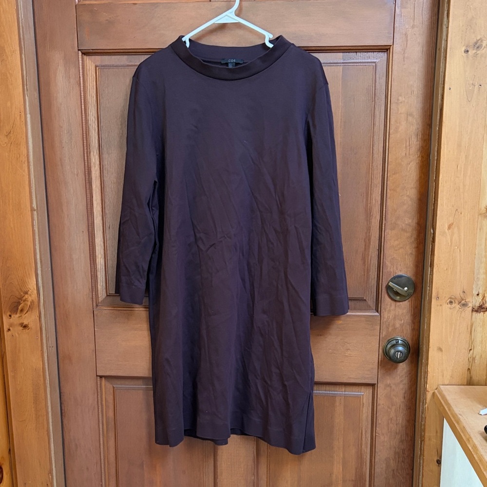 COS Dark Brown Long Sleeve Dress Size Large